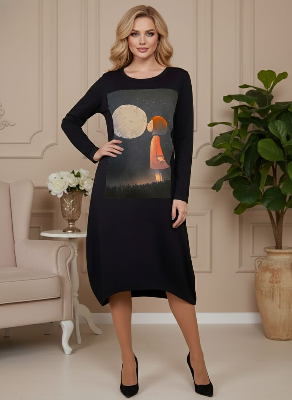 Haljina 48 YoYo deblja winter felpa - black