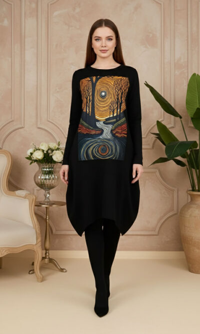 Haljina 48 YoYo deblja winter felpa - black