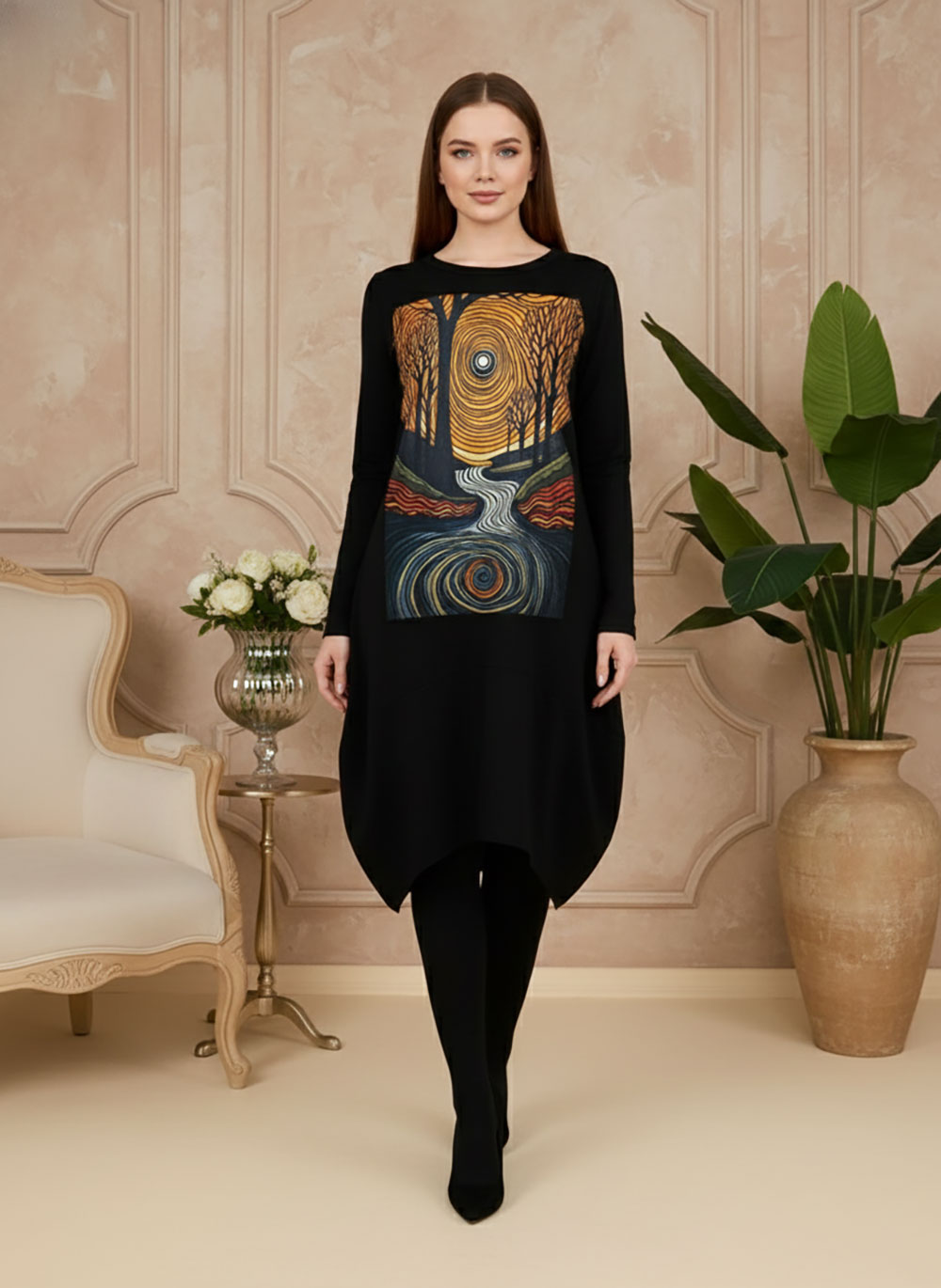 Haljina 48 YoYo deblja winter felpa - black