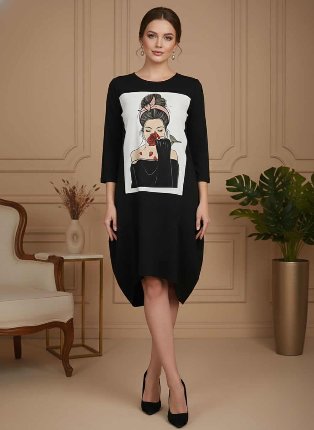 Haljina 48 YoYo deblja winter felpa - black