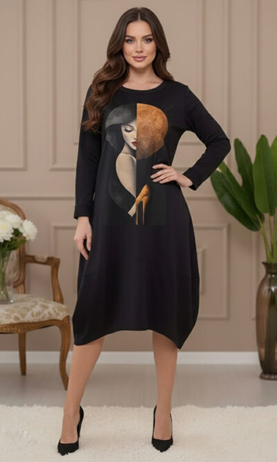 Haljina 48 YoYo deblja winter felpa - black