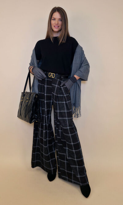 Hlače+remen 47 Benson - black