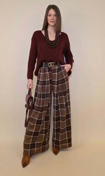 Hlače+remen 47 Benson - brown