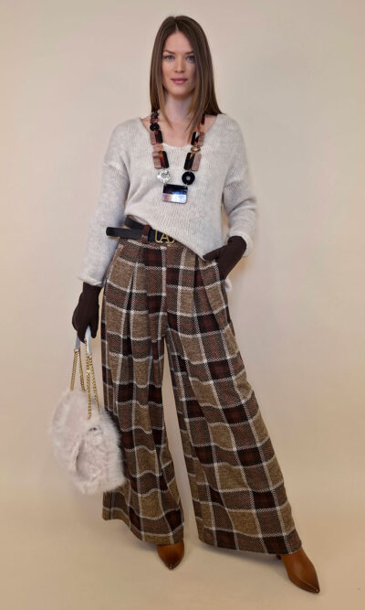 Hlače+remen 47 Benson - camel