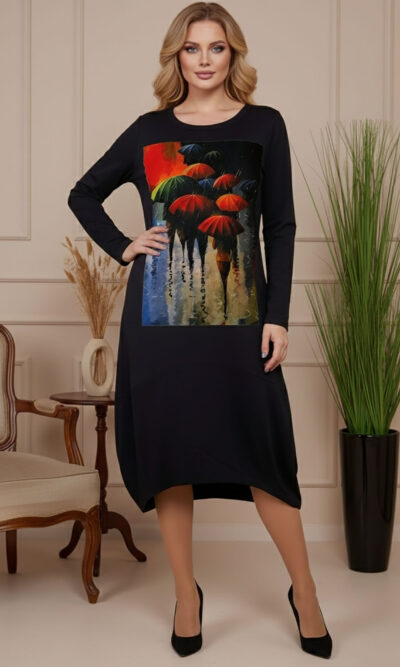 Haljina 48 YoYo deblja winter felpa - black