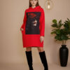Haljina 48 El Hood - felpa brushed red - Red Lips/Rose