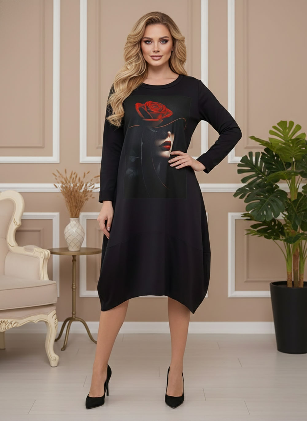 Haljina 48 YoYo deblja winter felpa - black