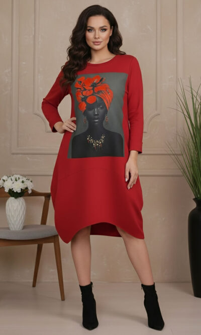 Haljina 48 YoYo deblja winter felpa - red