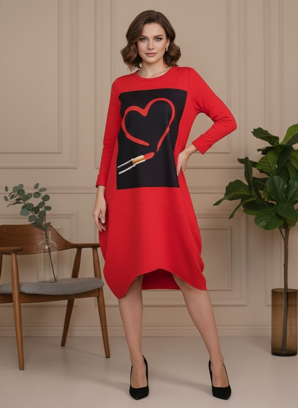 Haljina 48 YoYo deblja winter felpa - red